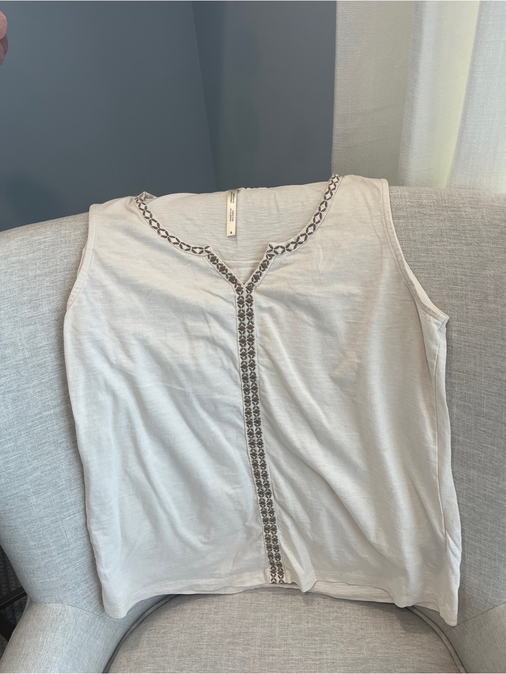 KUHL Shay Embroidered V-Neck Boho Tank Tom Size S